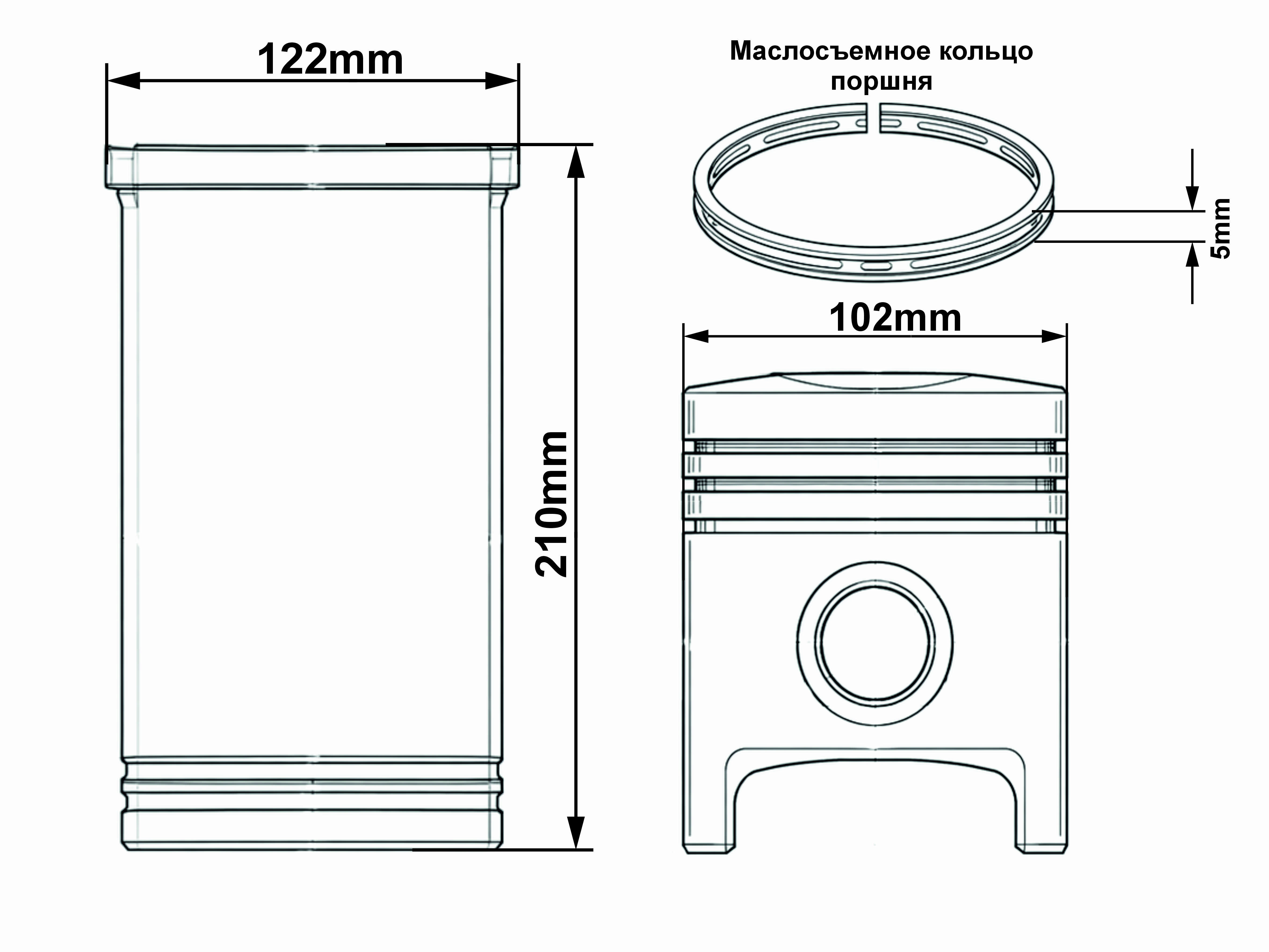 Поршневая группа ZHAZG1 4102